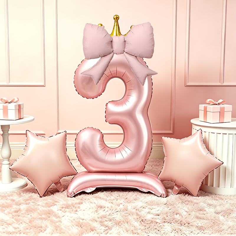 Luxury Lifestyle Photography - Açık Lüks Pembe 3D Balonlar 0-9,