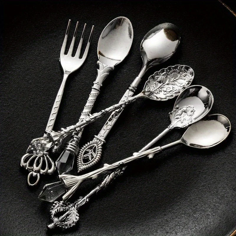 Gold Plated Cutlery - 6 adet Vintage kaşık çatal kraliyet