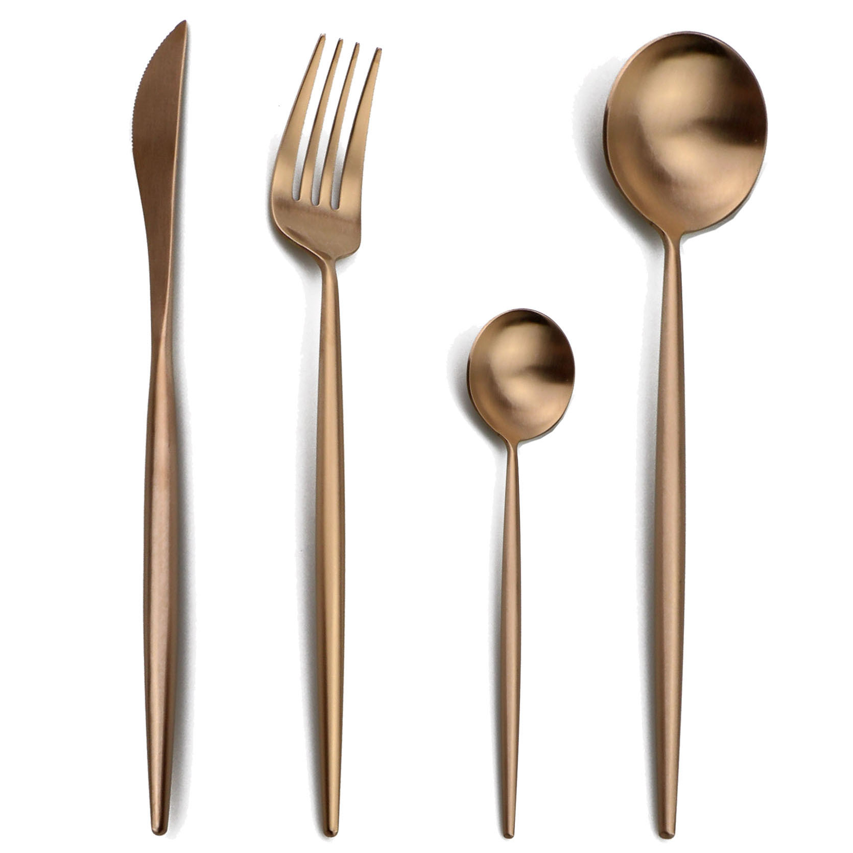 24-Pcs gül altın çatal bıçak k - Gold Plated Cutlery incelemesi ve fiyatı