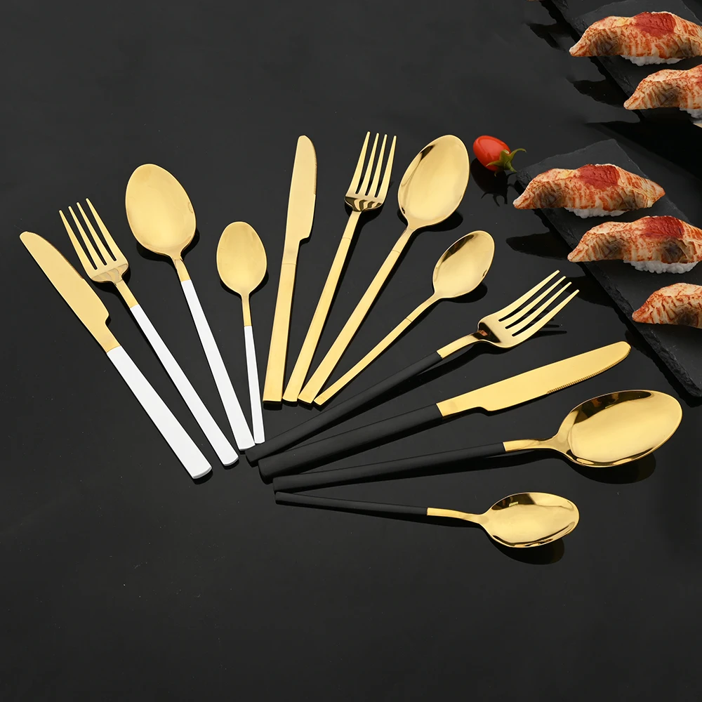 16 adet siyah altın çatal bıça - Gold Plated Cutlery incelemesi ve fiyatı