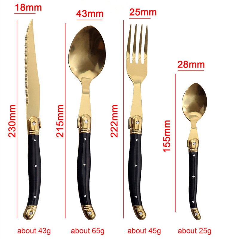 Laguiole Siyah Altın Çatal Bıç - Gold Plated Cutlery incelemesi ve fiyatı