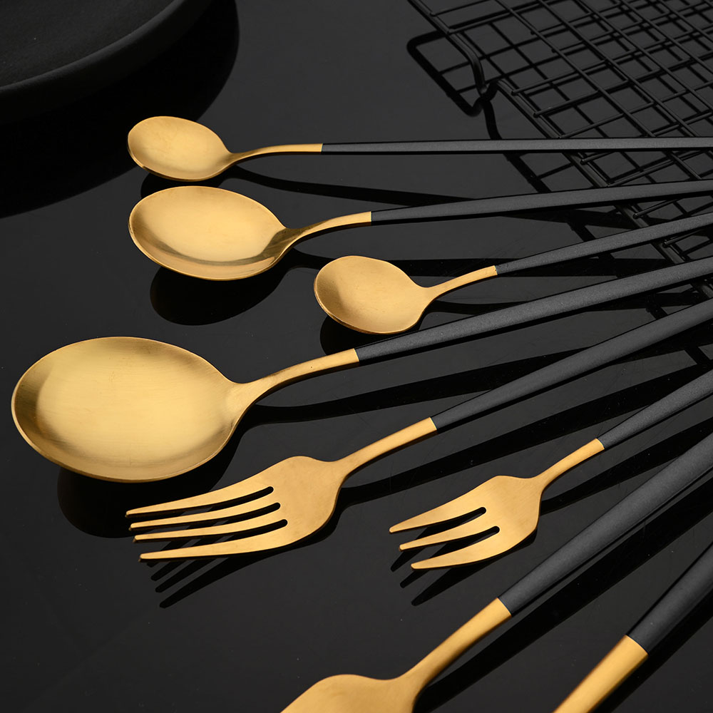 Sofra paslanmaz çelik siyah al - Gold Plated Cutlery incelemesi ve fiyatı