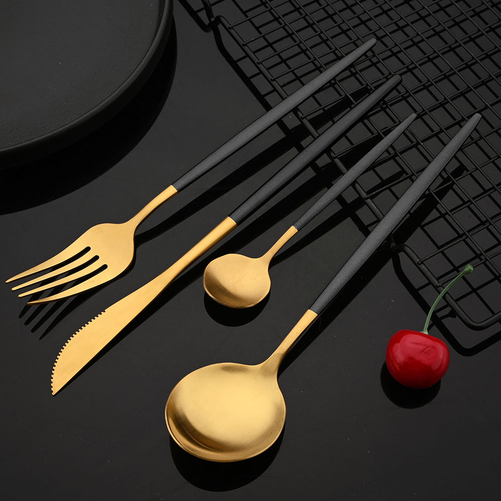 Sofra paslanmaz çelik siyah al - Gold Plated Cutlery incelemesi ve fiyatı