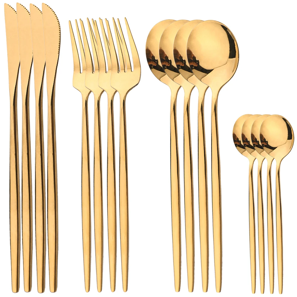 16 adet altın yemek paslanmaz  - Gold Plated Cutlery incelemesi ve fiyatı
