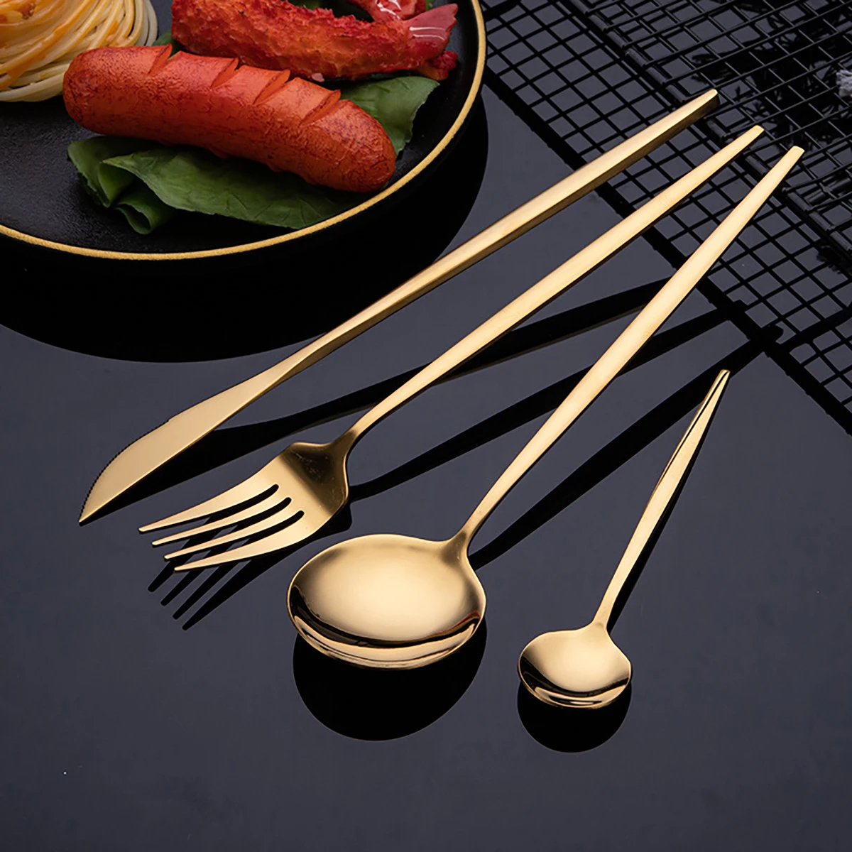 16 adet altın yemek paslanmaz  - Gold Plated Cutlery incelemesi ve fiyatı